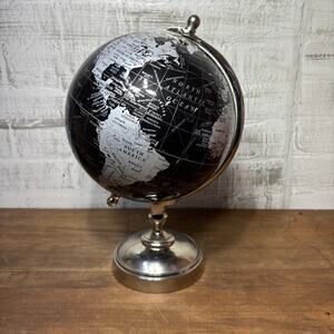 Black & Silver World Globe